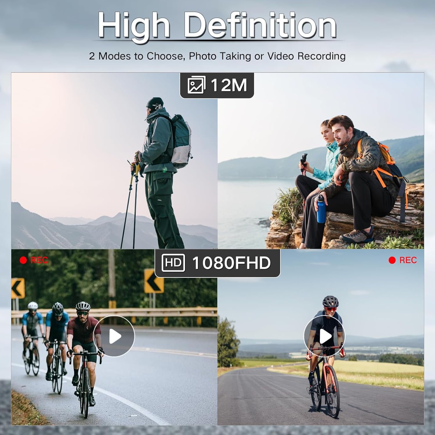 Body Camera, Thumb Action Camera HD 1080P Video Recorder, Small POV Camcorder with Motion Detection, 1.47'' Screen Magnetic Sports Cam Wireless Charging Case, Mini Body Cam for Pets/Cycling/Vlogging